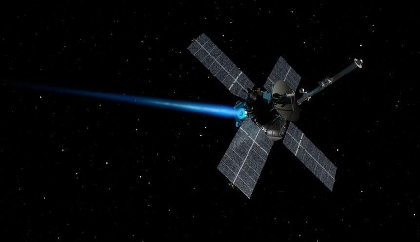 Impression of Mariner 4 performing an engine burn. 