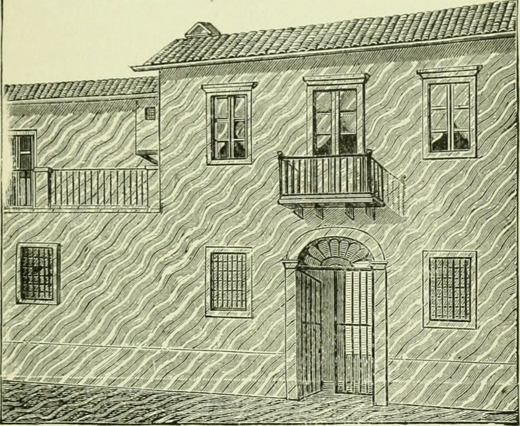 A 1912 illustration showing shadow bands appearing on a building’s walls.