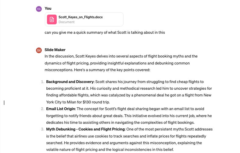 ChatGPT summarized an interview I conducted for my myth debunking series.