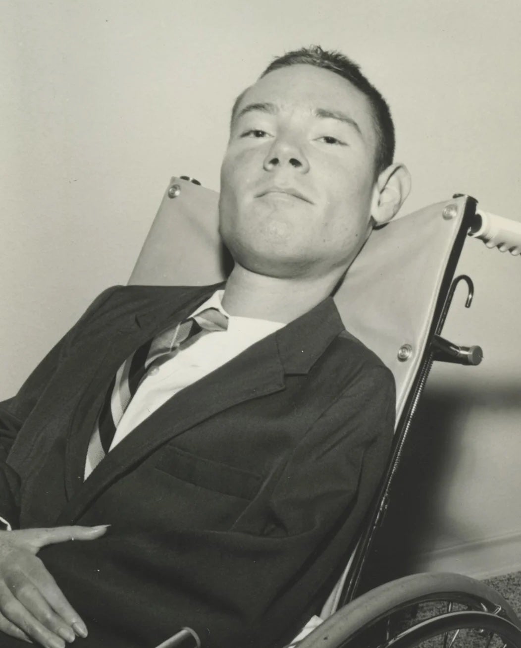 Paul Alexander when he was younger and less reliant on the iron lung than he is today.