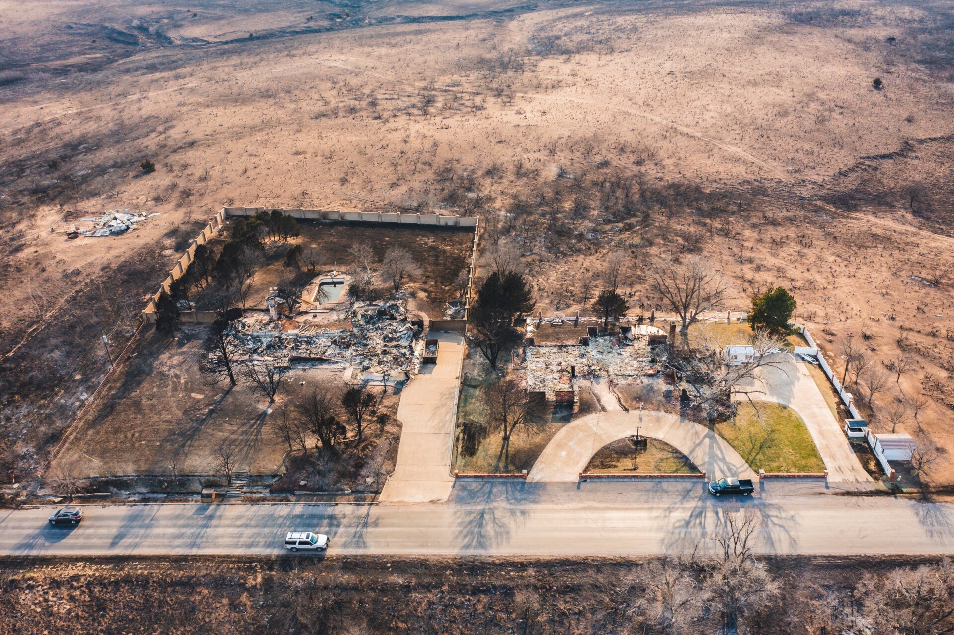 Homes destroyed by the Smokehouse Creek Fire are seen Wednesday, Feb. 28, 2024, in Canadian, Texas. 