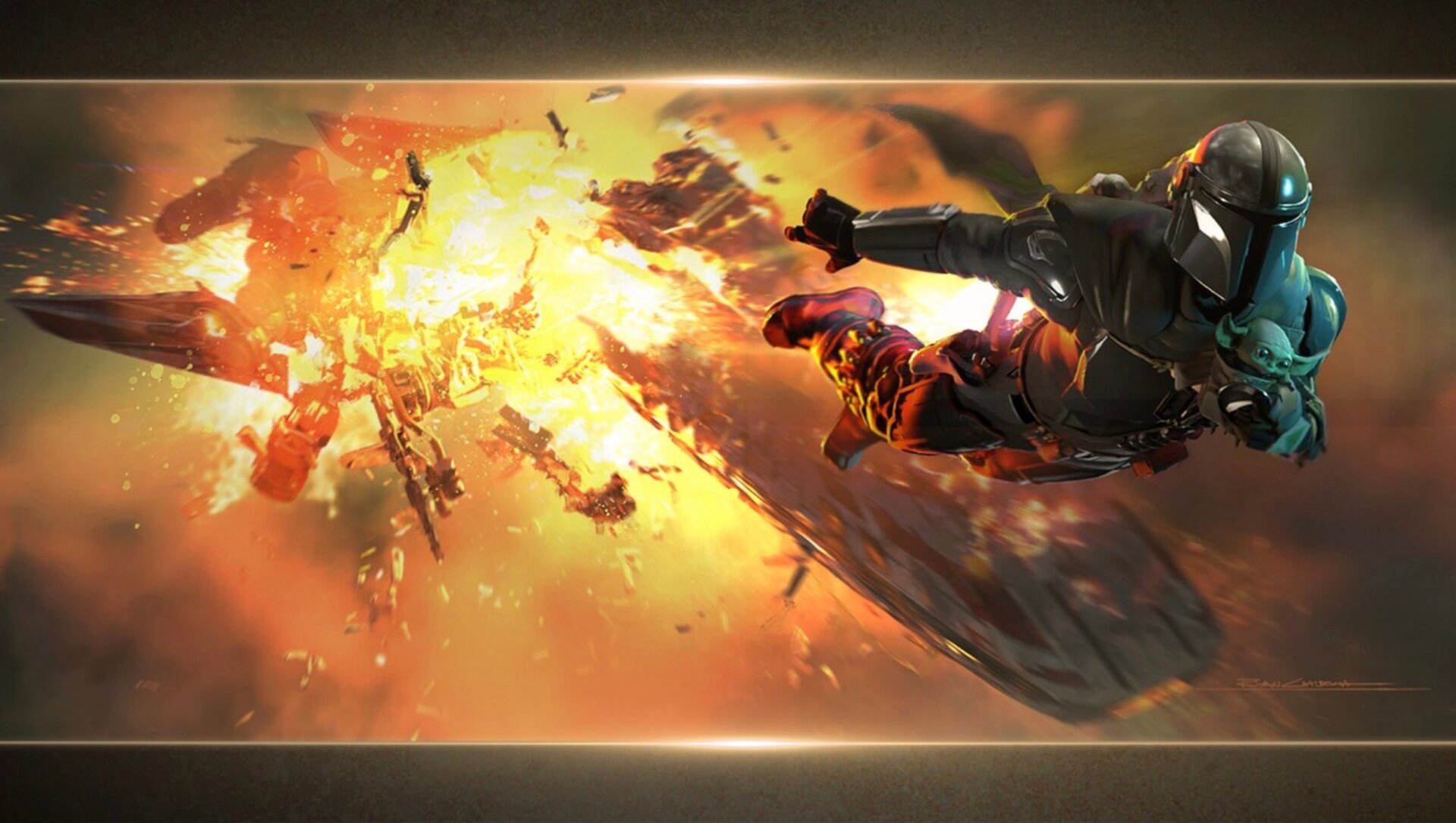 The Mandalorian and Grogu concept art.