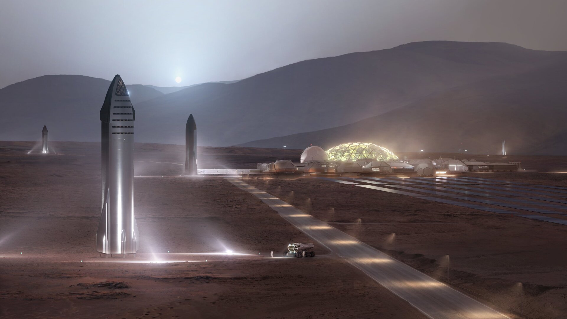 Artist’s conception of a SpaceX Martian colony