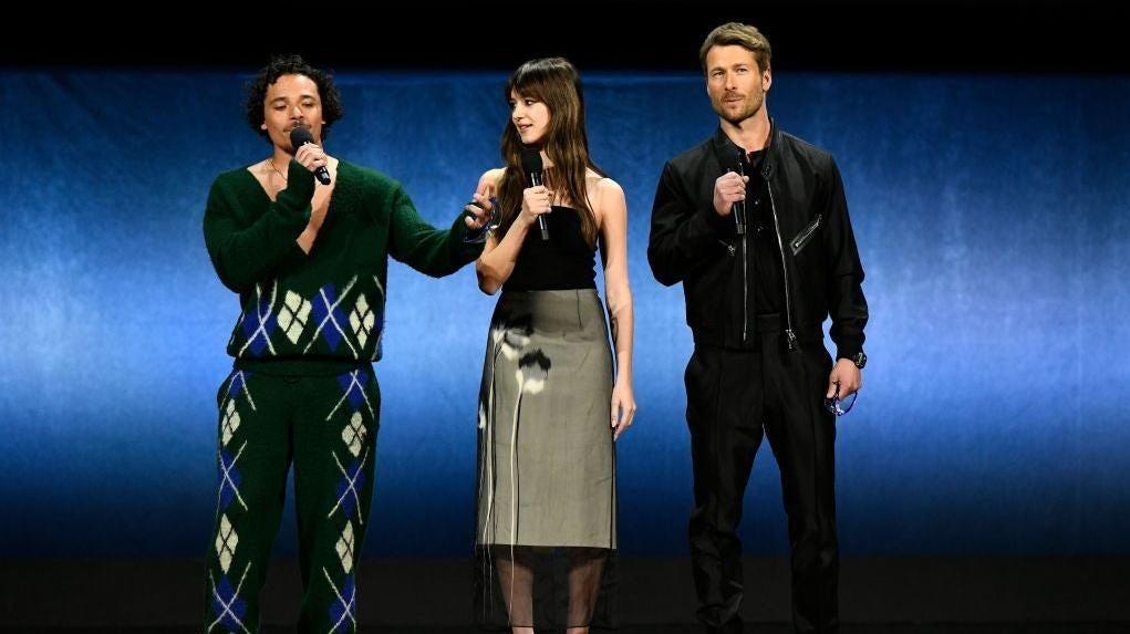 Anthony Ramos, Daisy Edgar-Jones, and Glen Powell from Twisters.