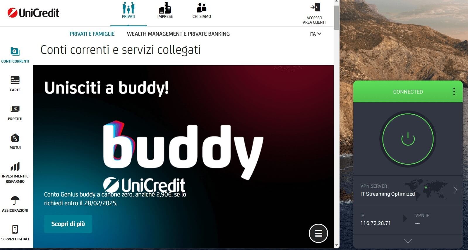 Accessing Italian Websites With Pia