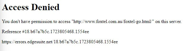 Foxtel Go Error