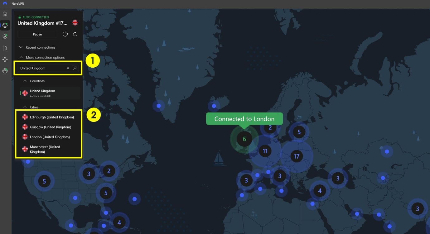 NordVPN London server