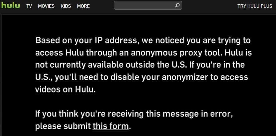 Hulu Vpn Restriction
