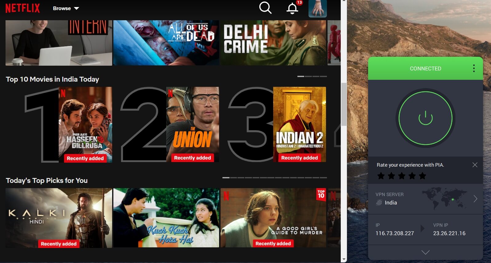 Unlocked Netflix Using Pia