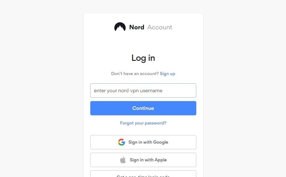Sign In With Your Credentials Using Nordvpn