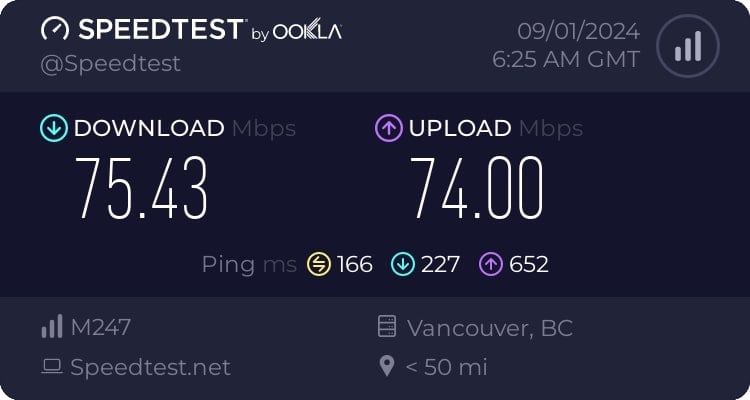 Speeds After Connecting To Canada Server