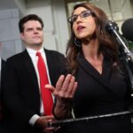 Lauren Boebert speaking to reporters