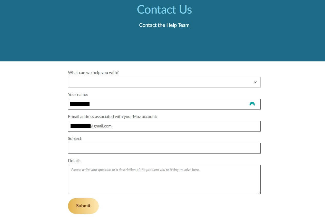 Moz Customer Support Contact