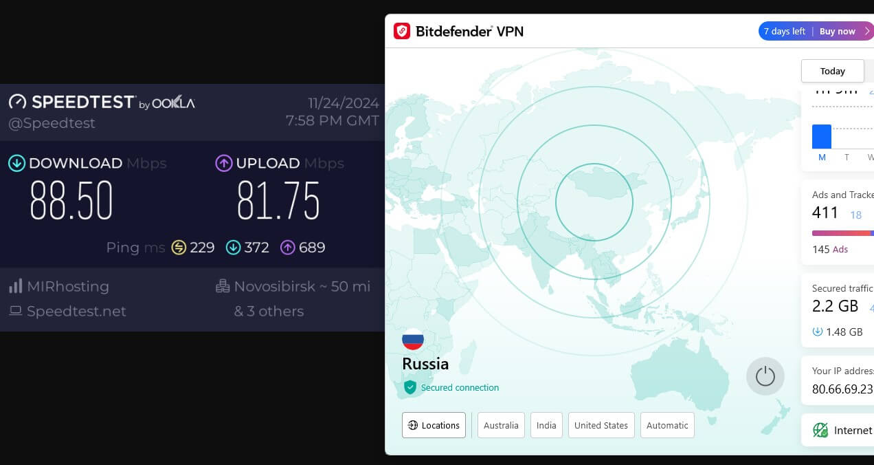 Speed Test Results For Distant Servers