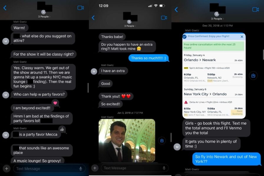 Gaetz Chart Matt Gaetz Texts About Alleged Payments to Sex Workers Revealed in New ...