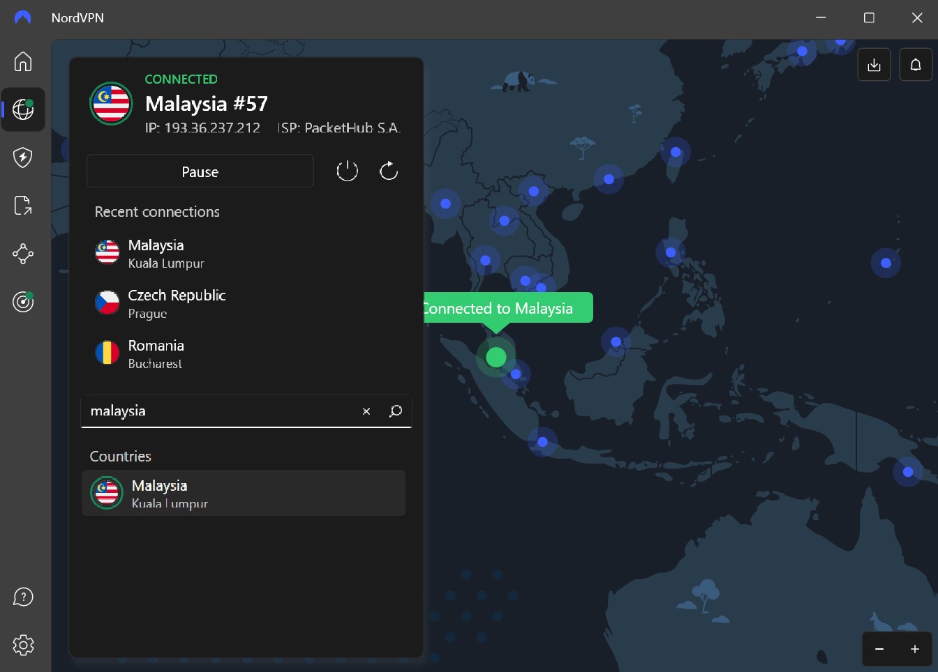 Nordvpn Connected To Malaysia