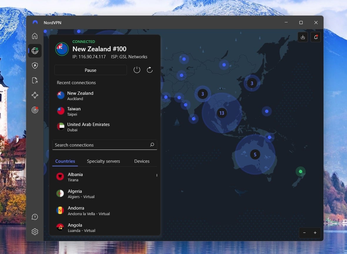 Nordvpn Connected To Newzealand Server
