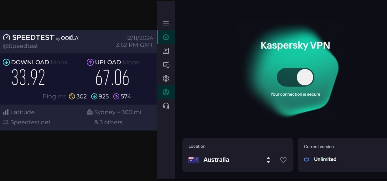 Kaspersky Distant Speed Test Results