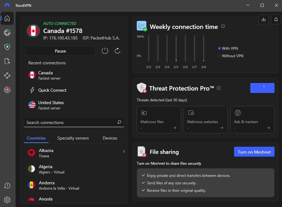 Nordvpn Connected To Canada Server