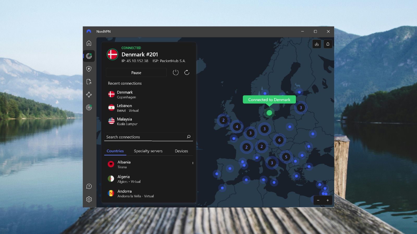 Nordvpn Connected To Danish Server