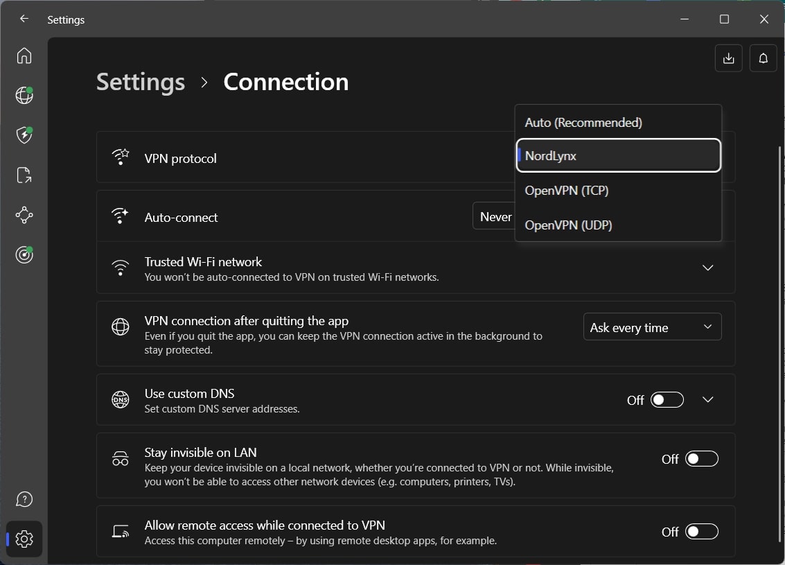 Nordvpn Protocol Settings