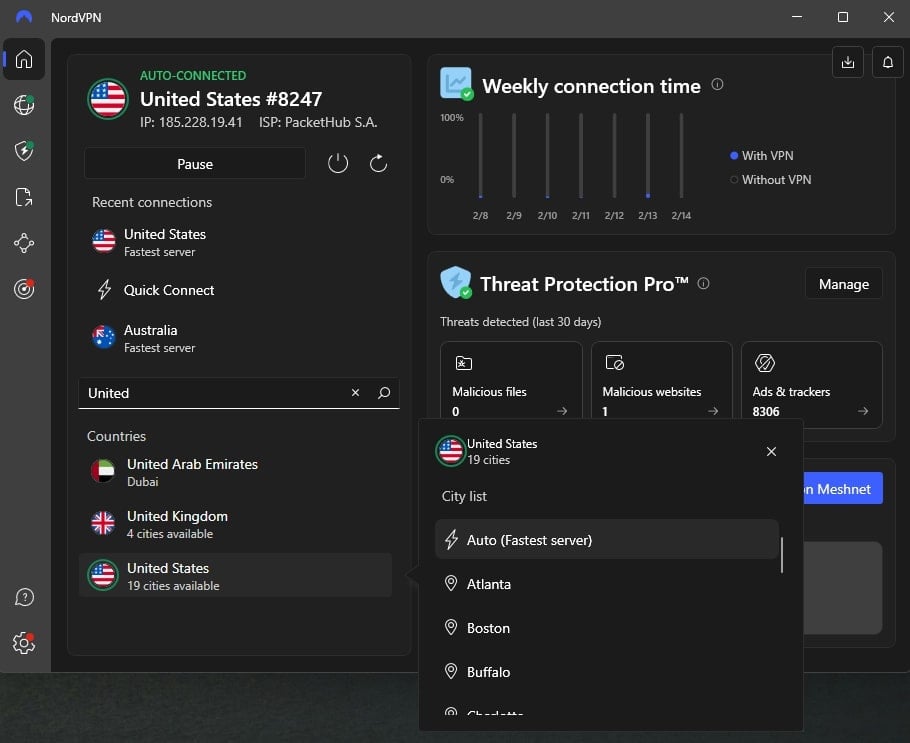 Nordvpn Connected To Us Server