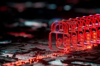 An illustration of red padlocks over a black keyboard.