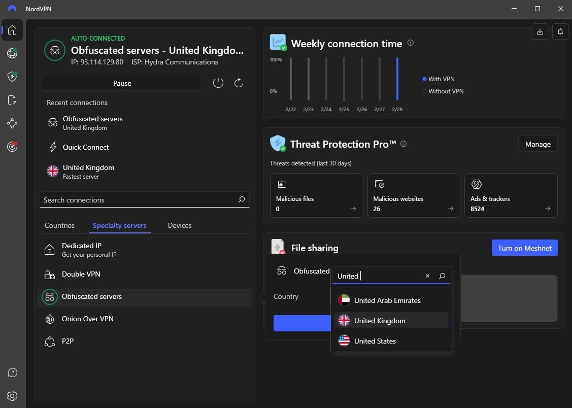 Nordvpn Connected To Obfuscated Uk Server