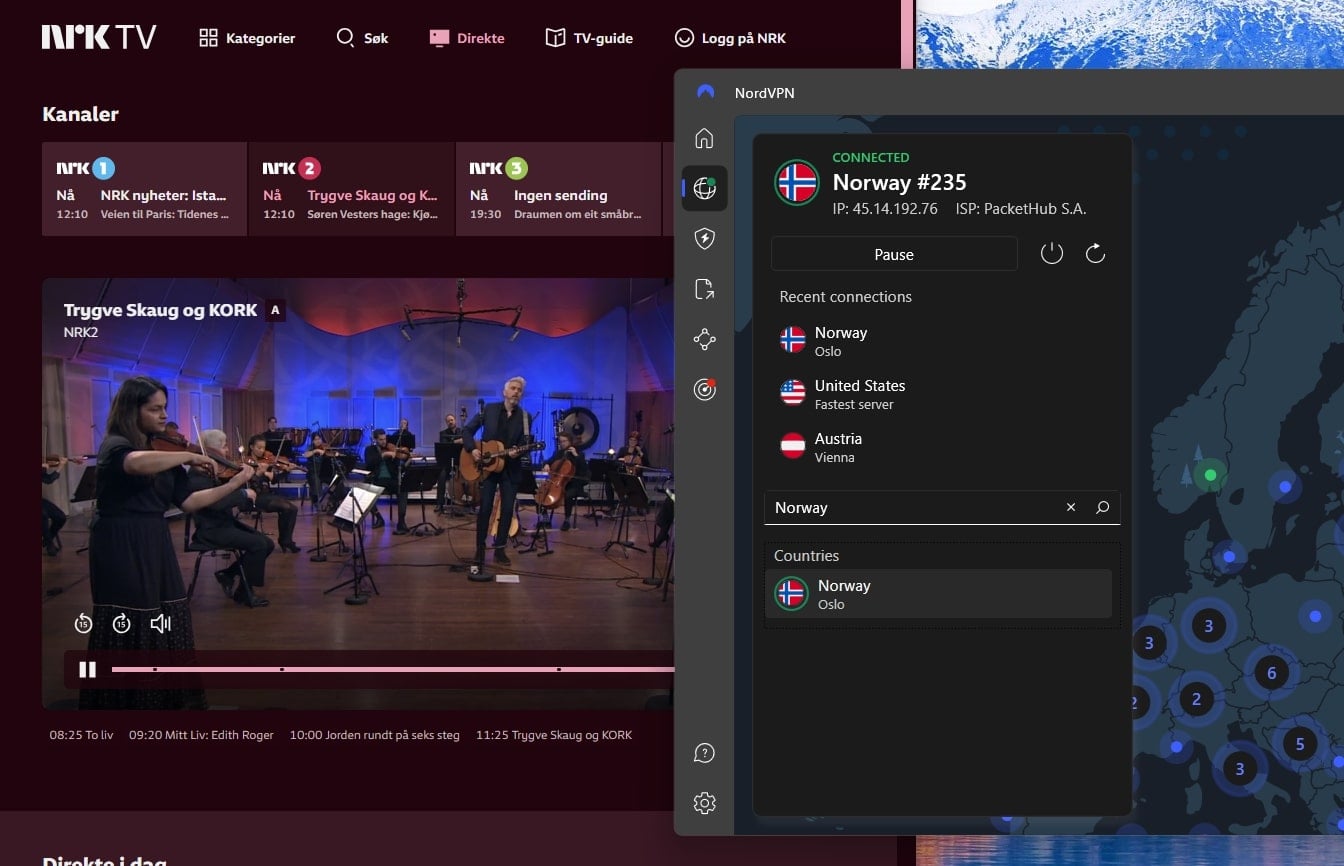 Nordvpn Unblocks Norwegian Tv channels abroad