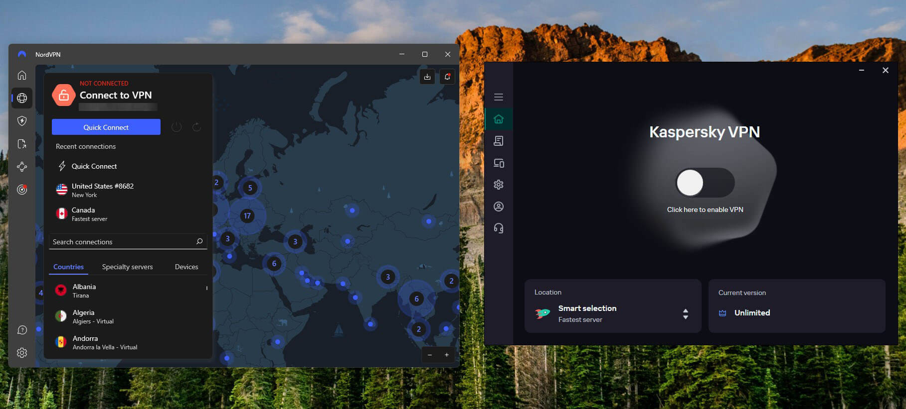 Nordvpn Vs Kaspersky Vpn Desktop Apps