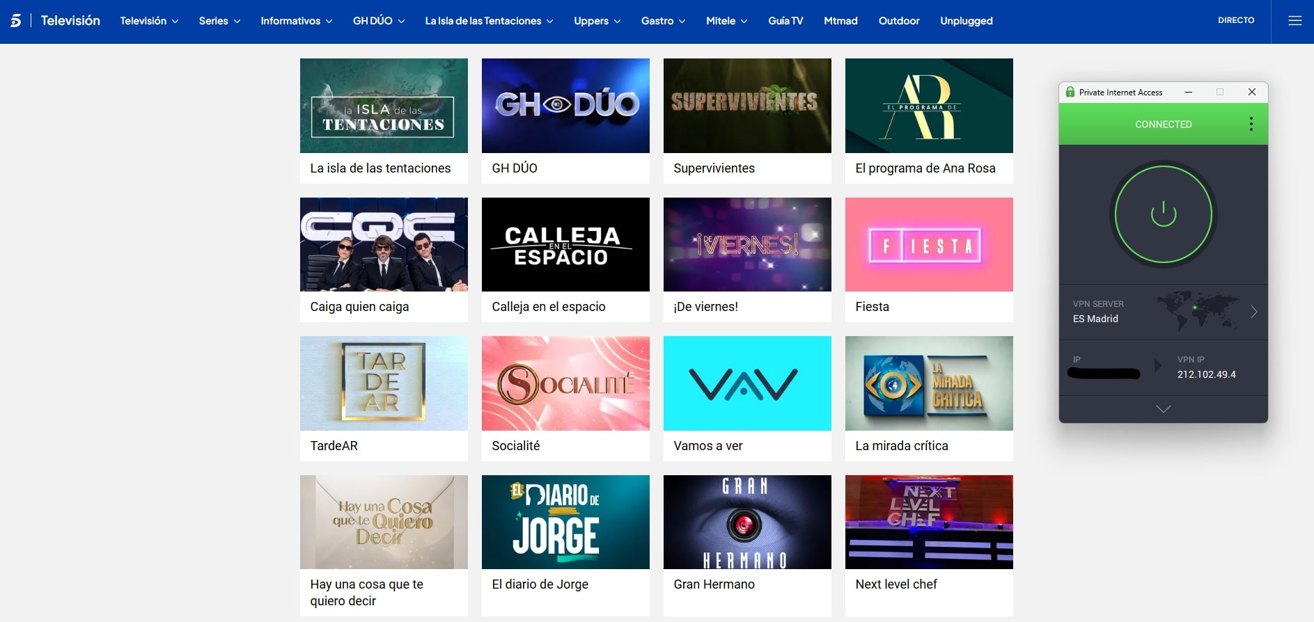 Pia Unblocks Local Spanish Tv