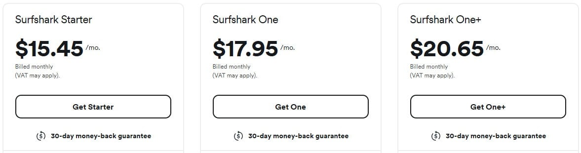 Surfshark Price Monthly