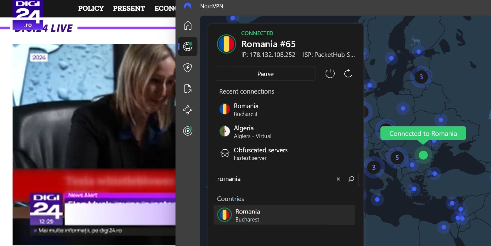 Digi24 Unlocked By Nordvpn