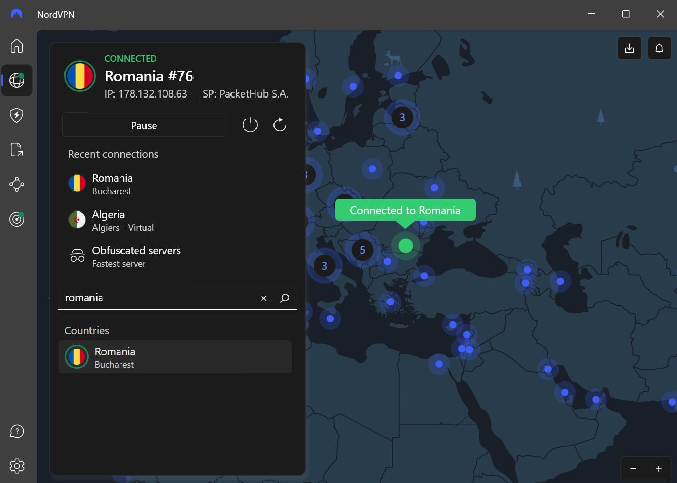 Nordvpn Connected To Romania