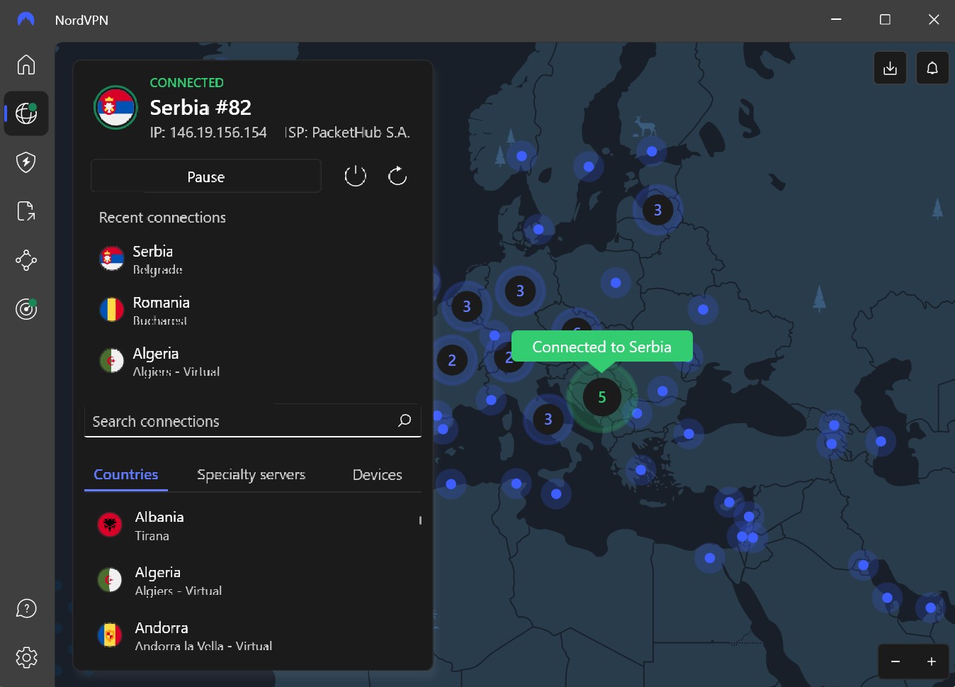 Nordvpn Connected To Serbia