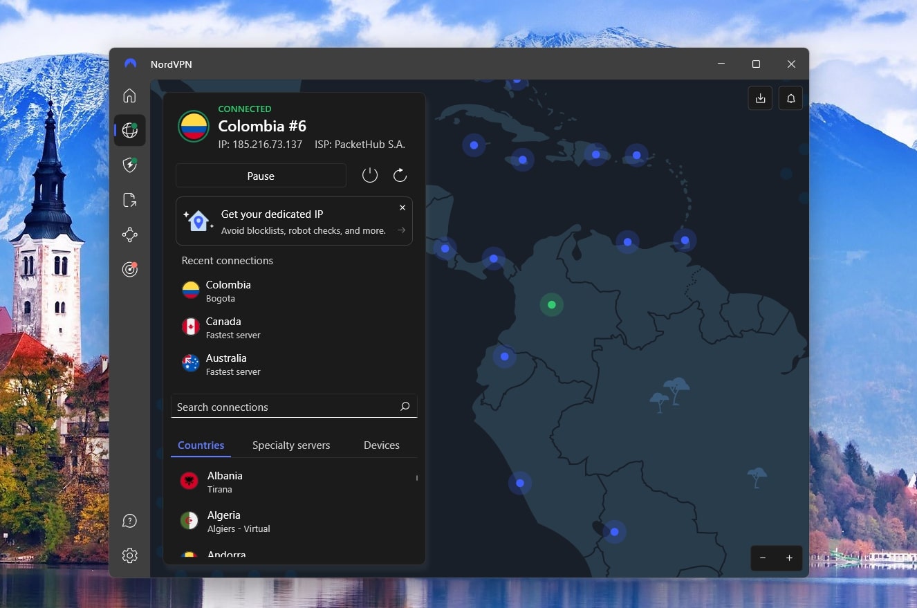 Nordvpn Connected To Colombian Server