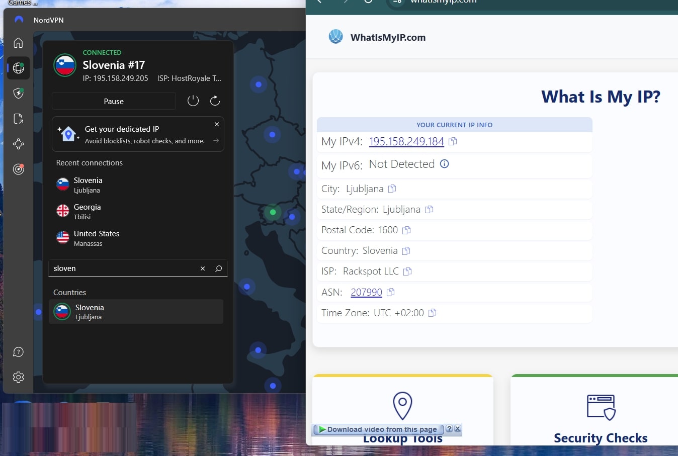 Nordvpn Gets Slovenian Ip Address
