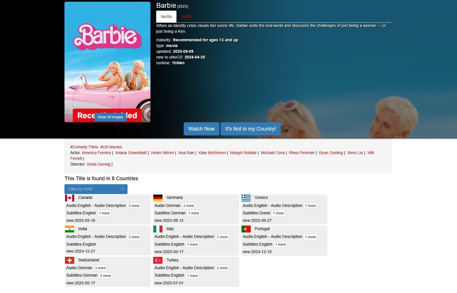 Barbie Availability Netflix