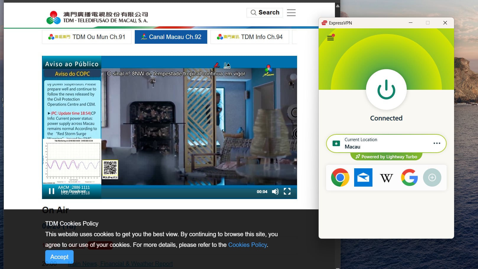 Expressvpn Connected To Macau