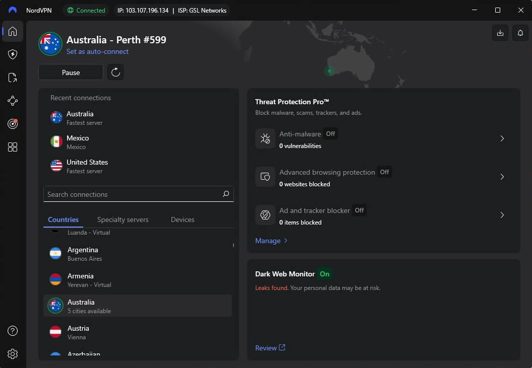 Nordvpn Australia Ip Connected