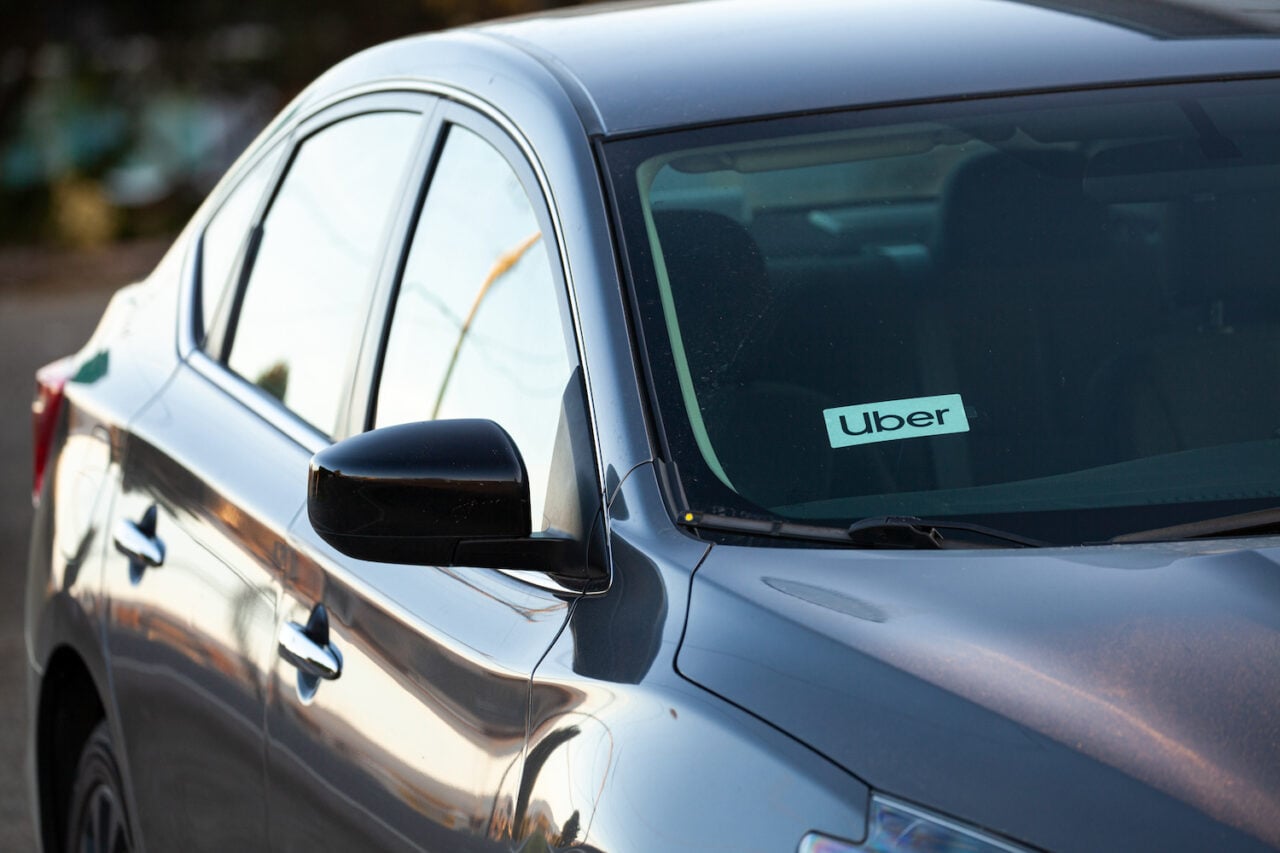 An Uber driver’s car