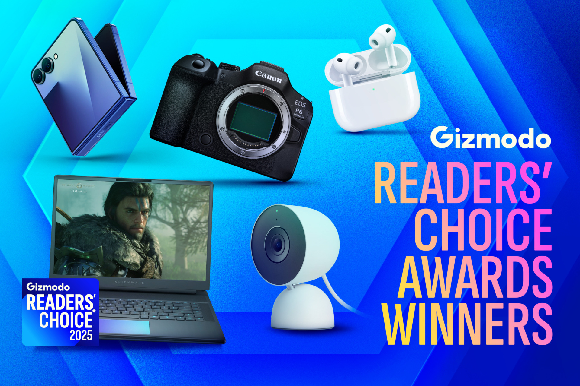 Winning products of the 2025 Gizmodo Readers' Choice Awards.