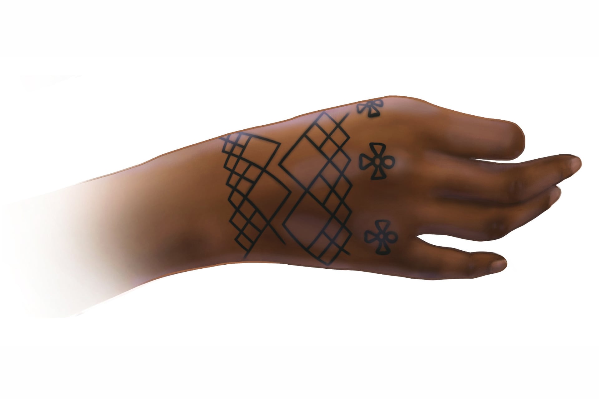 Nubian Tattooed Hand