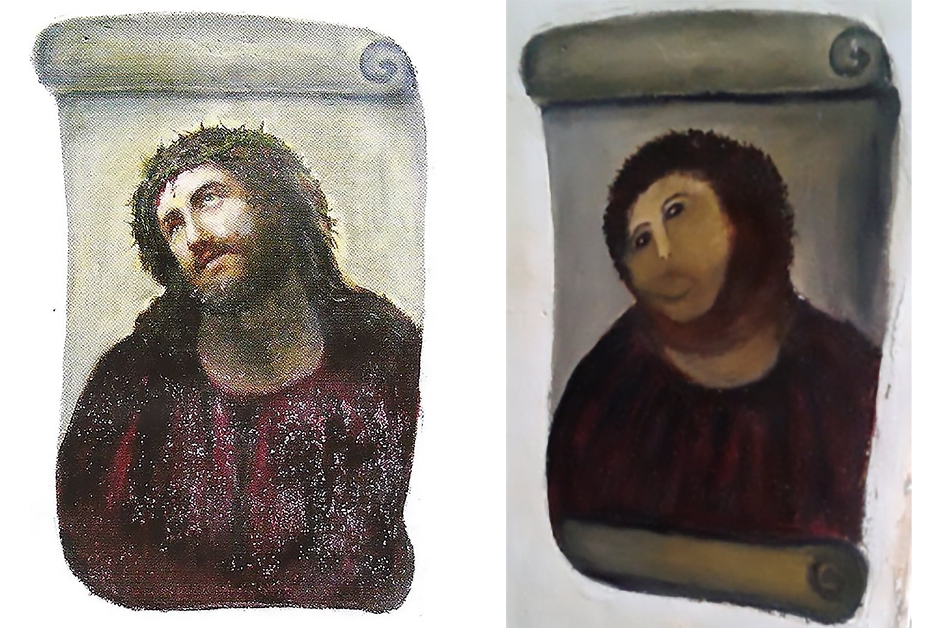 Image of Ecce Homo before it was restored and became Beast Jesus.