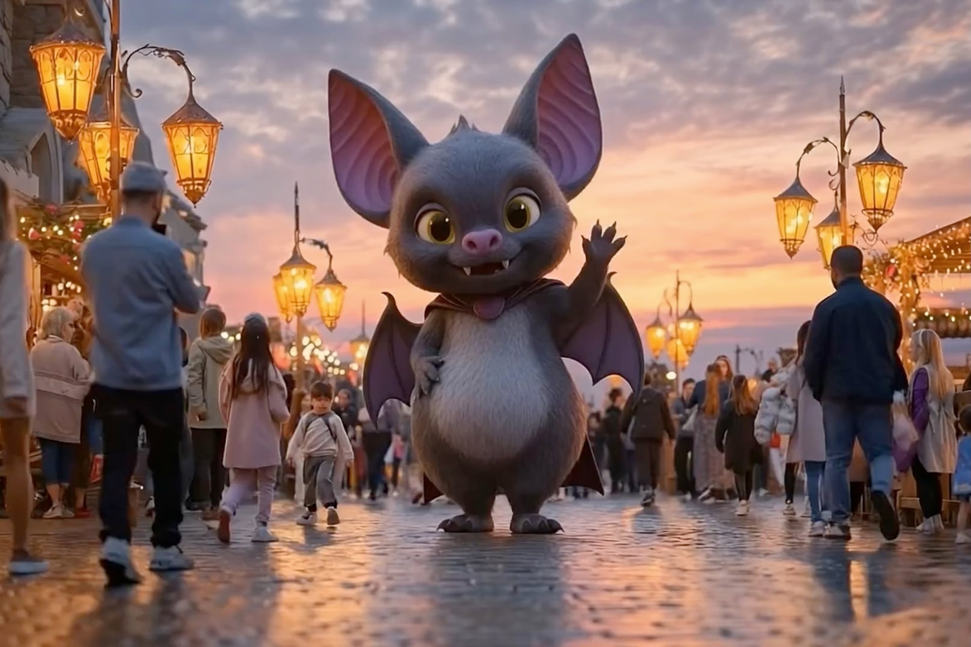 Image from a proposed "Dracula Land" theme park created with AI.