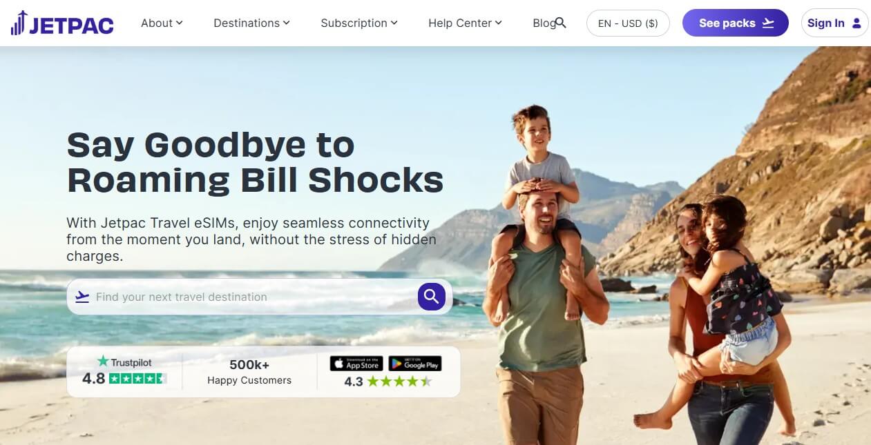 Jetpac Esim International Travel