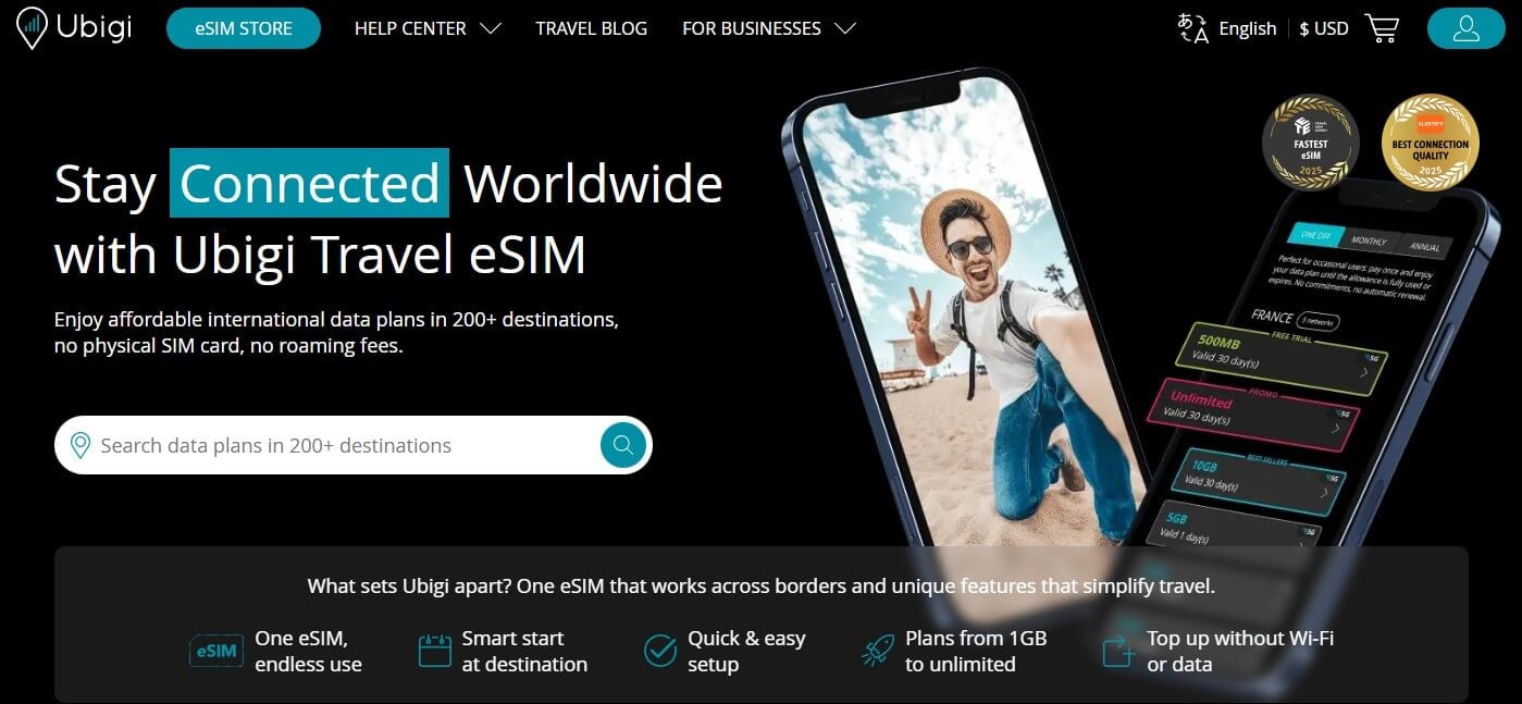 Ubigi Esim International Travel