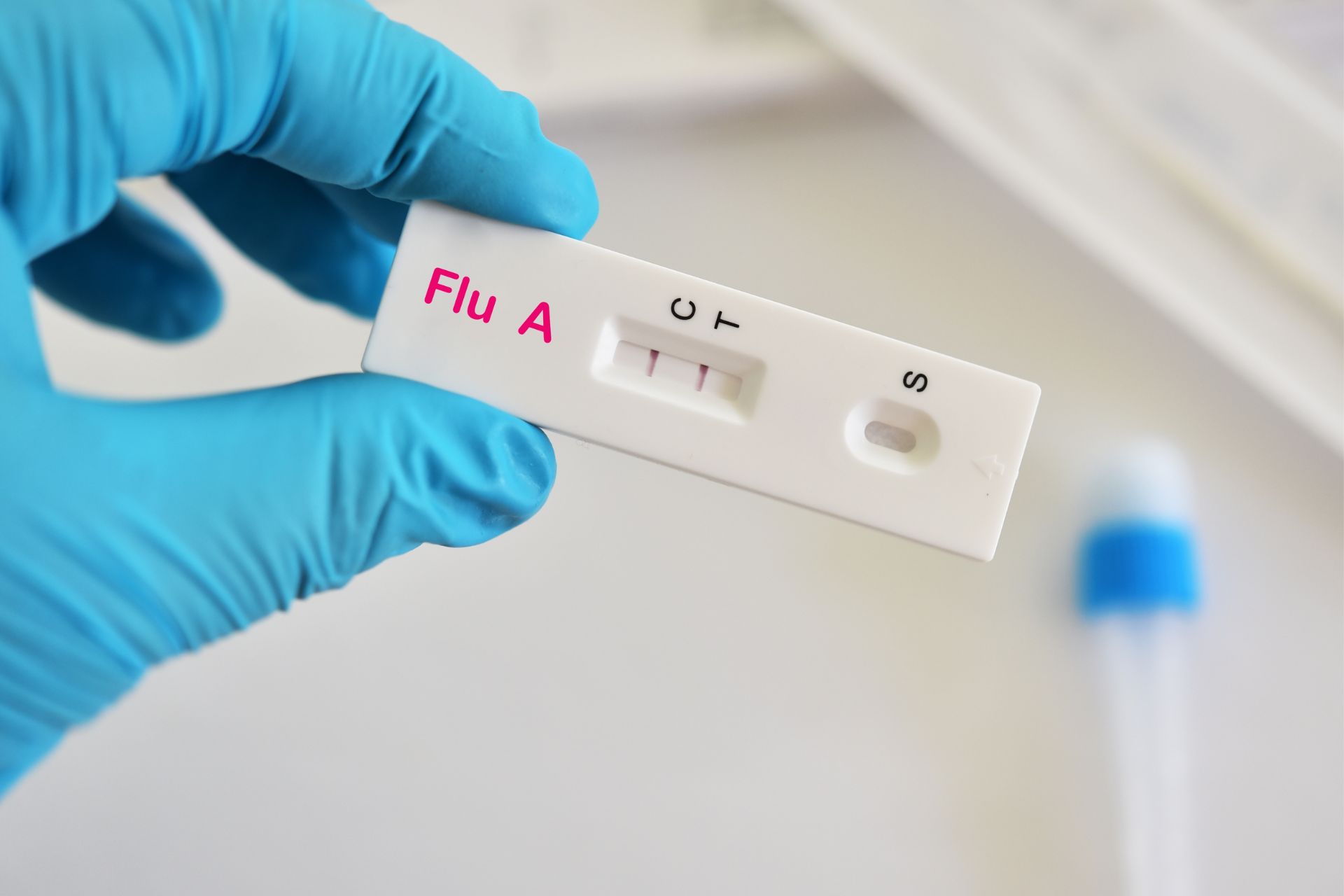 A rapid diagnostic flu test.