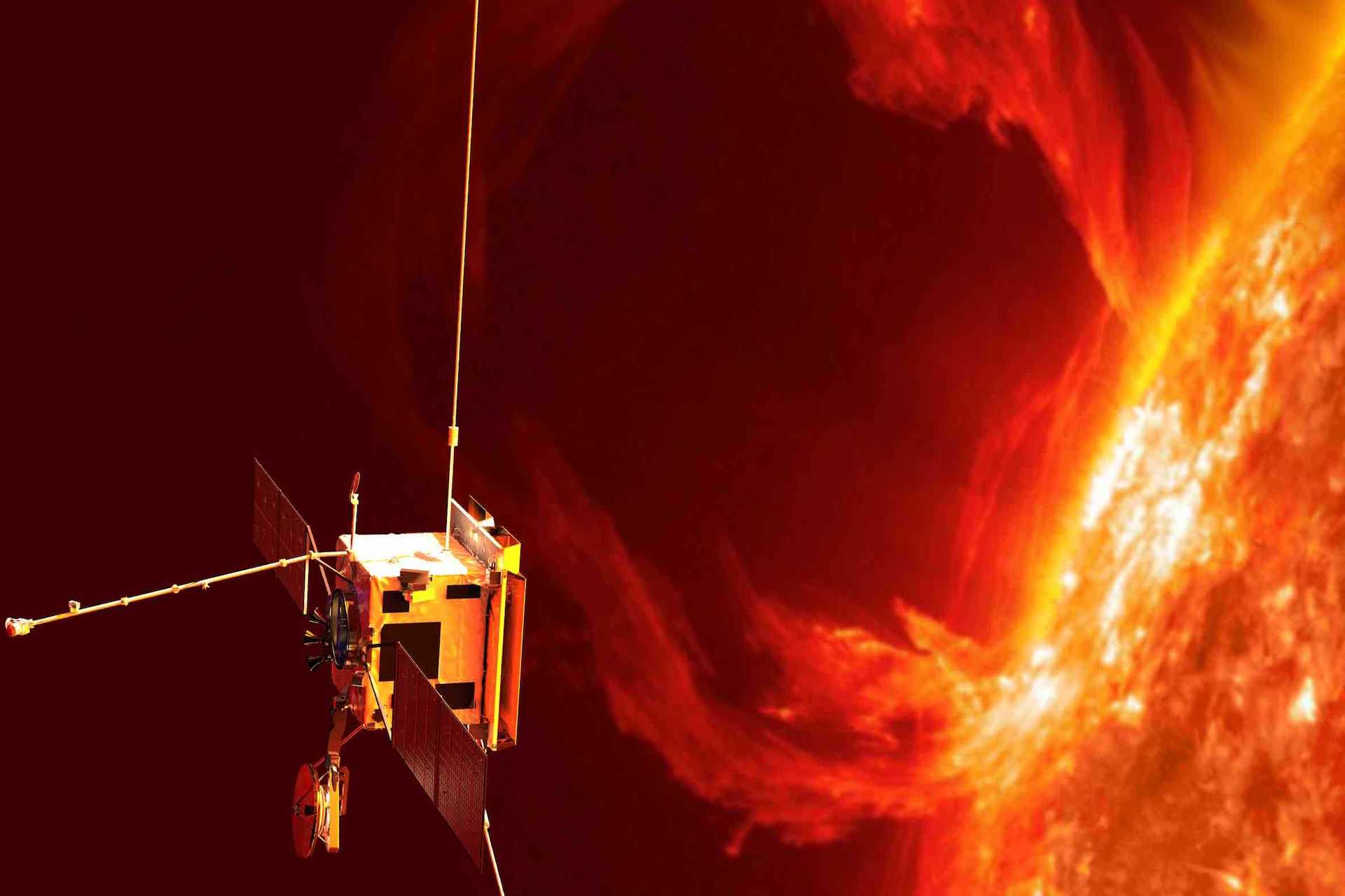 An illustration of the Solar Orbiter spacecraft.