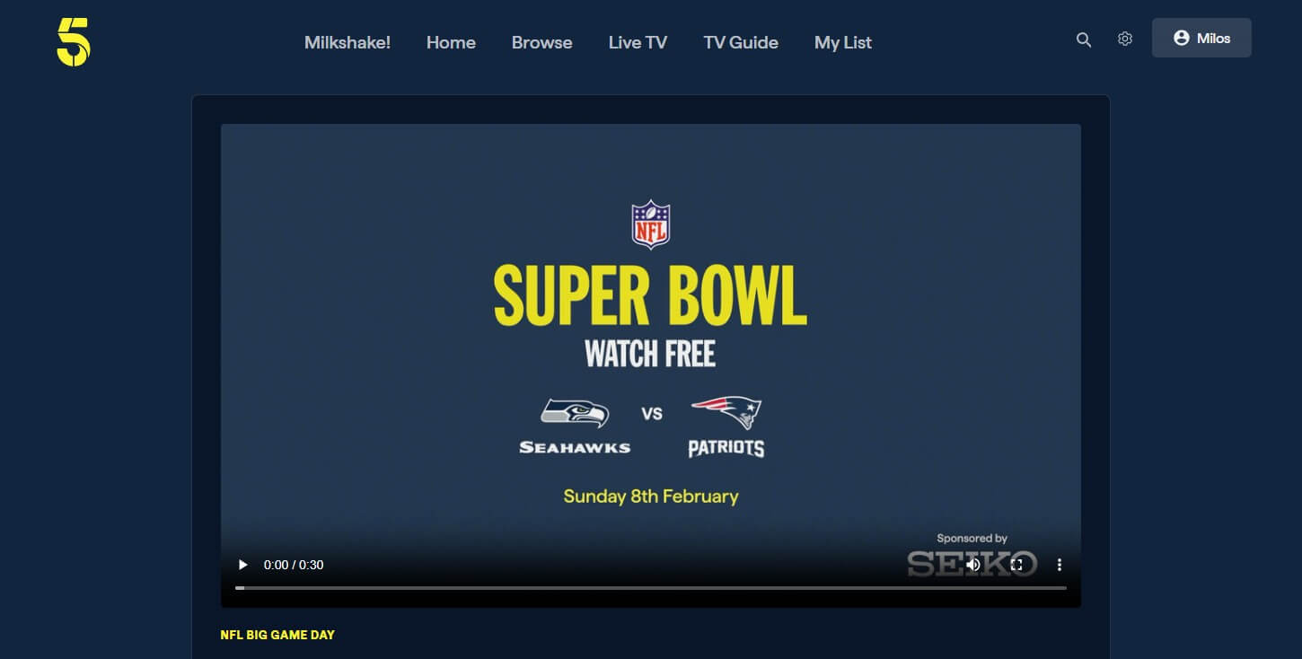 Channel 5 Super Bowl Live Stream Free
